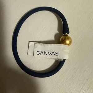 Canvas Navy Blue Bracelet w/ Gold Accent | Minimalist Chic